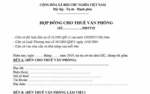 Mẫu hợp đồng cho thuê văn phòng